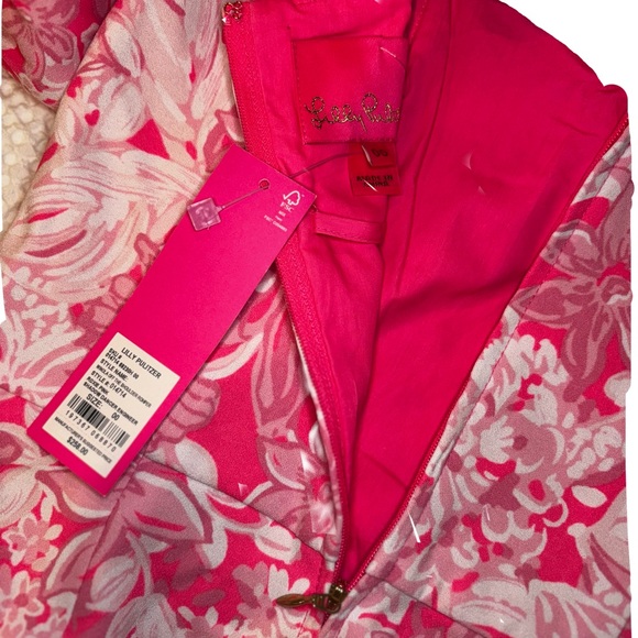New Lilly Pulitzer Winola Floral Off-the-Shoulder Romper Pink Size 00 NWT! - Picture 5 of 5